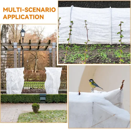 Miniatura 5 de Uiifan 3 fundas para plantas, protección contra la congelación, 10 x 33 pies, manta flotante reutilizable para cama de jardín, manta de tela helada