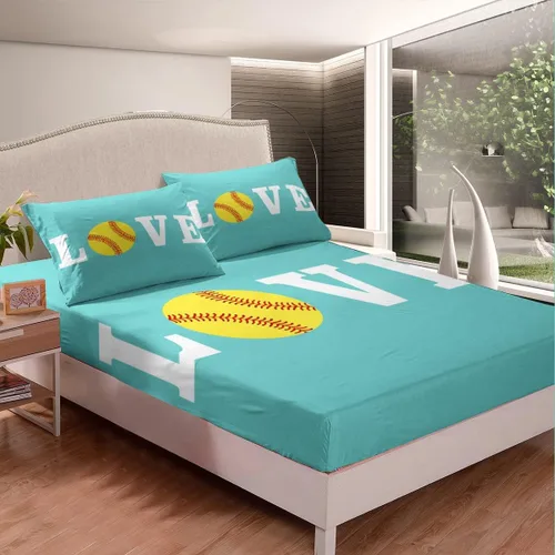 Miniatura 98 de Feelyou Juego de sábanas de béisbol para niños, juego de sábanas con temática deportiva de pelota, tamaño individual, para niños, adolescentes