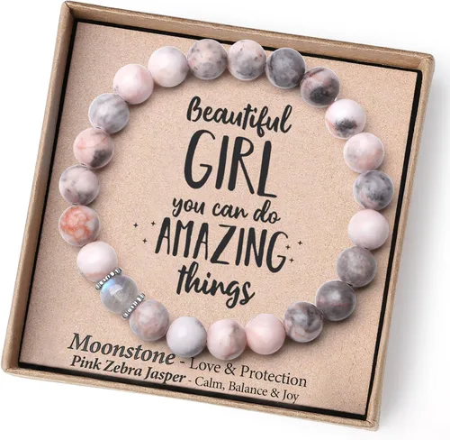 Regalos de Navidad para niños, niñas, adolescentes, amor, aliento, pulseras de cristal natural, regalos bonitos hechos a mano
