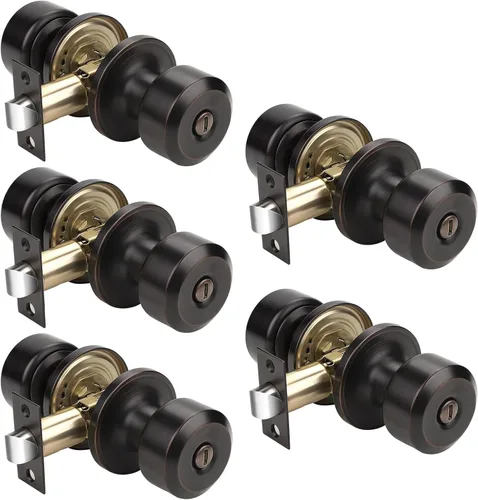 Miniatura 44 de KNOBWELL Paquete de 4 pomos de puerta cuadrados modernos para paso, pomos de puerta interiores, manija de puerta de pasillo y armario, color negro