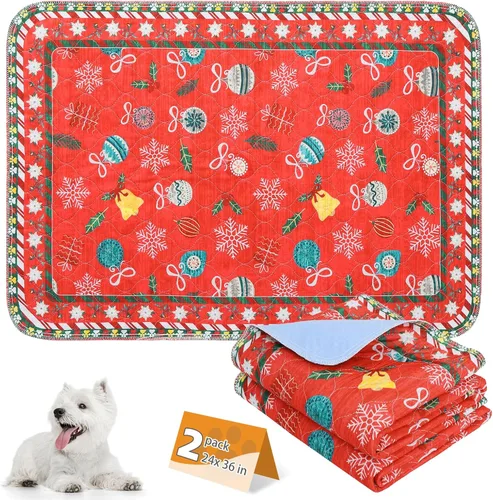 Miniatura 9 de KOOLTAIL Almohadillas lavables para orina de perros, paquete de 2 almohadillas de entrenamiento súper absorbentes reutilizables impermeables