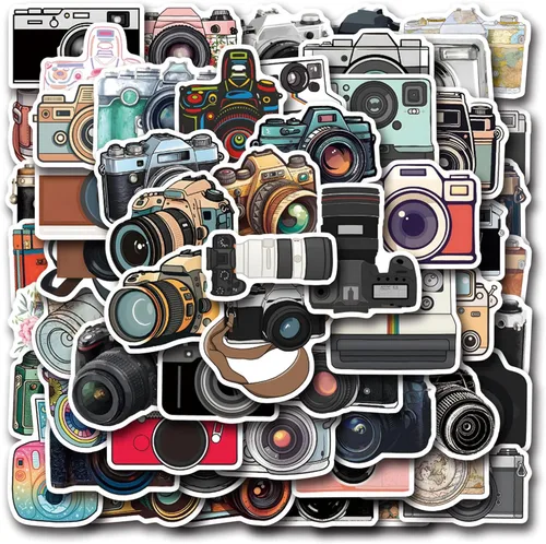 Calcomanías para cámara, 55 unidades, fotógrafo, fotografía, cámara, impermeable, calcomanías de vinilo para botellas de agua, tazas, laptop, Color: