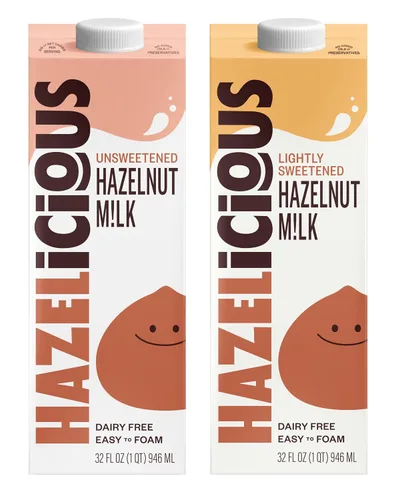 Miniatura 6 de Hazelicious Leche de chocolate y avellana, sin lácteos, sin OMG, a base de plantas y vegana, 60% menos de azúcar, cajas de 32 onzas líquidas