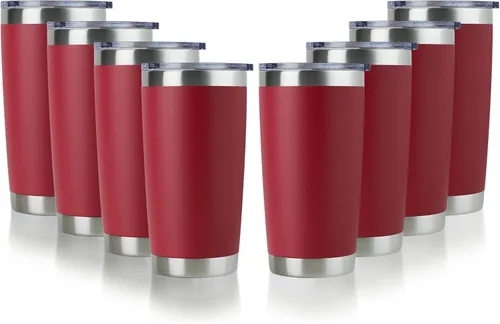 Miniatura 18 de DOMICARE Vaso de acero inoxidable de 20 onzas a granel con tapa, taza de viaje aislada al vacío de doble pared, taza de café con recubrimiento