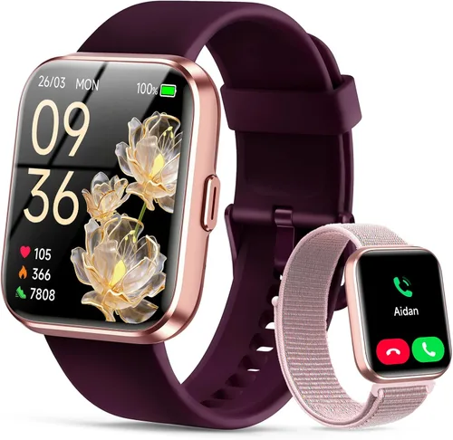 Miniatura 8 de WMK Relojes inteligentes para hombres y mujeres (Android/iPhone), reloj inteligente Alexa HD de 1.83 pulgadas con llamadas Bluetooth, Verde