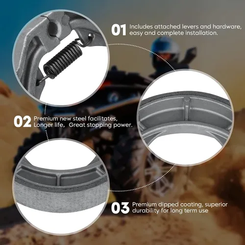 Miniatura 2 de Zapatas de freno traseras para Polaris Outlaw 50 90 110 2007-2022/Sportsman 90 2001-2006, 2008-2016/Scrambler 50 90 2001 2002 2003, 1 juego