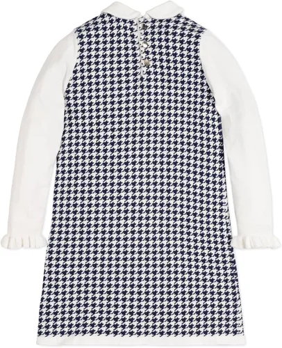 Miniatura 3 de Hope & Henry Vestido Ponte de aspecto francés con lazo para niña