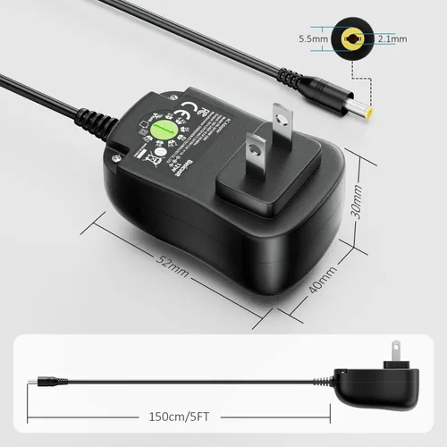 Miniatura 7 de Kit de adaptador universal de CA de 12 W, DC 3 V 4.5 V 5 V 6 V 7.5 V 9 V 12 V 1 A 1000 mA fuente de alimentación para tira de luz LED CCTV cámara