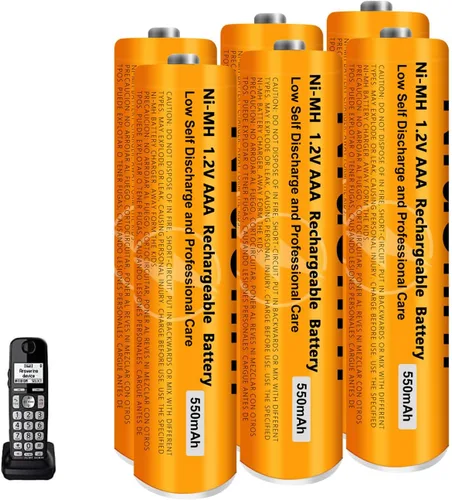 Miniatura 13 de Paquete de 4 baterías recargables AAA NI-MH para Panasonic, 1.2 V 550 mAh AAA baterías recargables para teléfonos inalámbricos Panasonic, controles