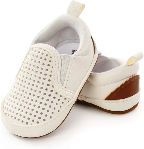Miniatura 4 de Meckior - Zapatos para recién nacidos tipo mocasines de lona con suela suave para recién nacidos bebés niños y niñas que estén dando sus primeros