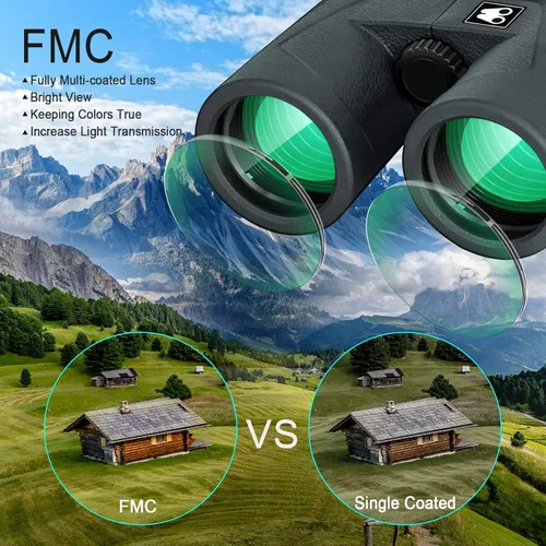 Miniatura 3 de Sarblue Prismáticos de 10 x 42 para adultos con adaptador de teléfono inteligente, prisma BAK4 y lente FMC, binoculares profesionales HD