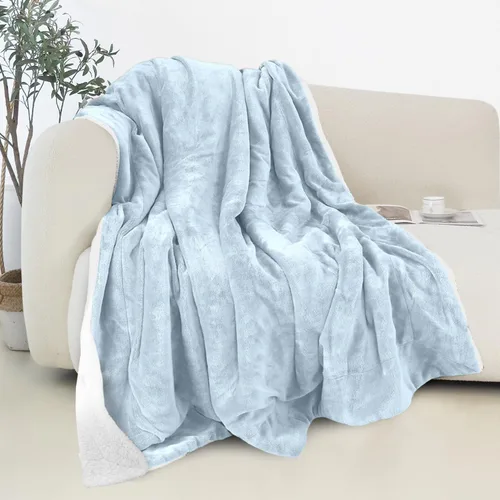 Miniatura 10 de Elegant Comfort - Manta reversible y ultra suave de franela con forro polar - Manta de sherpa navideña de invierno - Ligera, suave y acogedora
