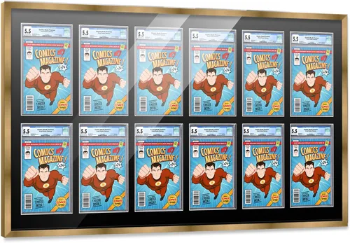 Miniatura 55 de Marco de cómic con paspartú para 8 CGC, CBCS o PGX Graded Comics - Marco de cómic blanco para cómics de 8.125 x 13 pulgadas Marco blanco