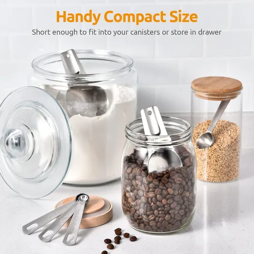 Miniatura 7 de U-Taste Juego de 15 tazas y cucharas medidoras: 7 tazas medidoras y 7 cucharas medidoras con 2 anillos en D y 1 tabla de conversión profesional