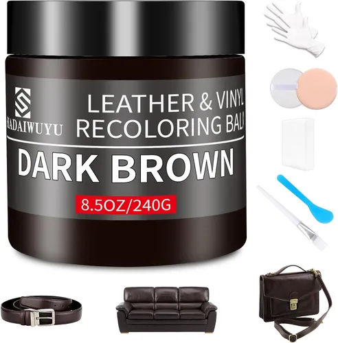 Miniatura 21 de Bálsamo restaurador de color para cuero, 8.5 onzas, kit reparador para muebles e interiores de autos, pintura para cuero ideal para arañazos, cuero