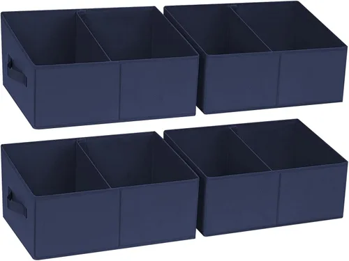 Miniatura 60 de DIMJ Contenedores de almacenamiento trapezoidales para ropa, 4 paquetes organizadores de armario y cestas de almacenamiento, cestas plegables