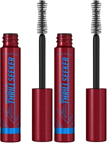 Miniatura 9 de Rimmel London Wonder'Volume Thrill Seeker, 001 Extreme Black, rímel, volumen audaz, alargamiento, sensación sin peso, no se aglutina, sin manchas