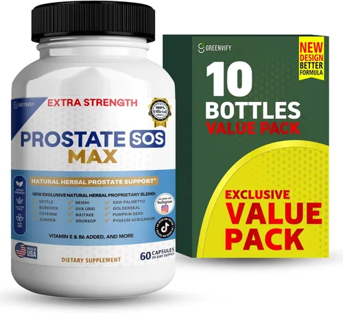 Miniatura 10 de Suplemento SOS Max para próstata, 60 cápsulas, complejo herbario natural con palma enana, vitamina E, B6, suministro para 30 días