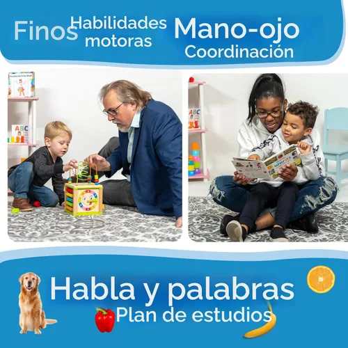 Miniatura 7 de Cubo de actividades de madera para bebés - Set de regalo para niños Juguetes de regalo para niños de 1 a 2 años Juguetes educativos para niños