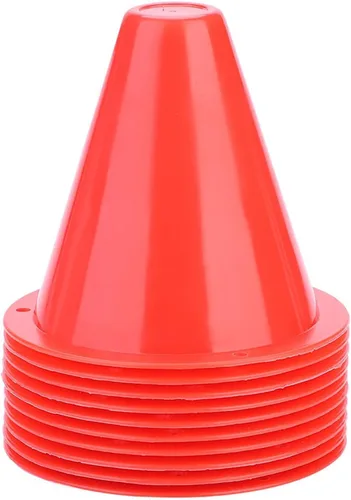 OUKENS Conos marcadores de entrenamiento, 10 mini conos deportivos de 3 pulgadas, equipo deportivo de entrenamiento de fútbol, barreras de patinaje