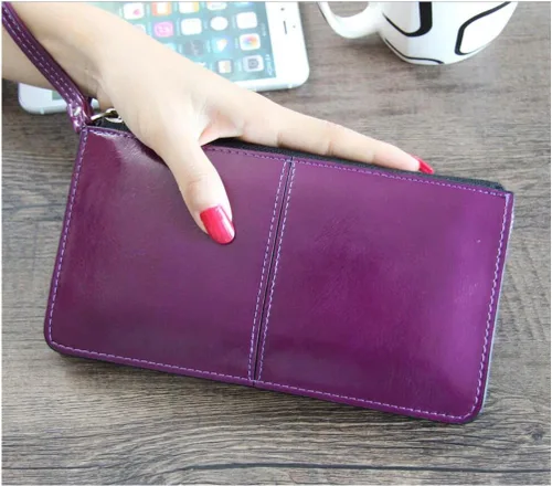 Miniatura 3 de iToolai Cartera de mano de piel sintética de color sólido para mujer, cartera y tarjetas de identificación de crédito