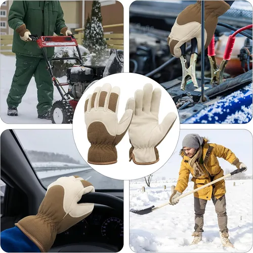 Miniatura 20 de HANDLANDY Guantes de trabajo aislados, guantes térmicos de invierno impermeables para hombres y mujeres