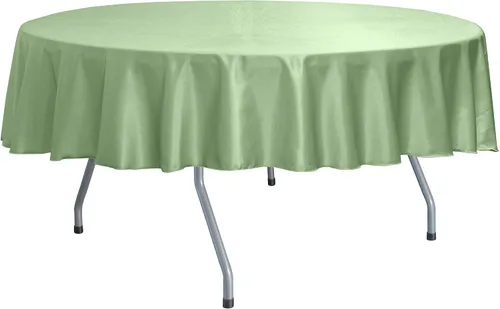 Miniatura 2 de ULTIMATE TEXTILE Mantel redondo reversible Shantung Satin Majestic de 72 pulgadas, color verde salvia