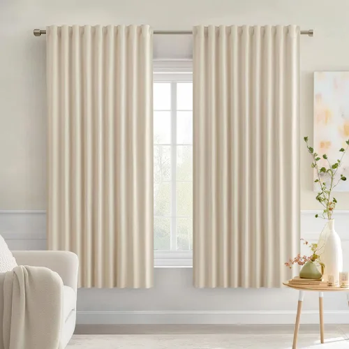 Miniatura 85 de MIULEE Cortinas opacas con pestaña trasera de 63 pulgadas de largo, juego de 2 paneles para sala de estar, dormitorio, privacidad, bolsillo