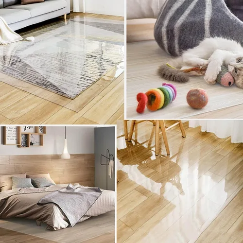 Miniatura 6 de Tapete para silla de oficina para suelos duros, 36 x 48 pulgadas, 48 x 63 pulgadas, 71 x 87 pulgadas, tapete transparente de fácil deslizamiento