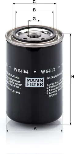 Miniatura 2 de W940/4 Filtro de aceite para filtro de mano