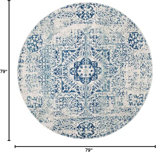 Miniatura 4 de SAFAVIEH Evoke Collection EVK260T Medallón oriental envejecido de 2'2" x 4', color marfil y negro, no desprende pelusa, alfombra de acento para sala