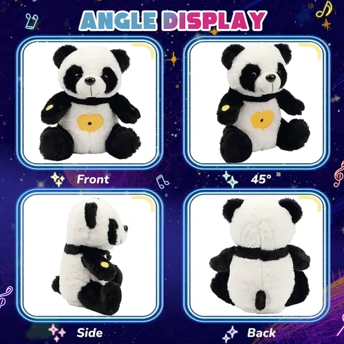 Miniatura 4 de Peluche de panda con proyector de estrellas musicales, luz nocturna ajustable, canta, animales de peluche iluminados, juguetes de peluche