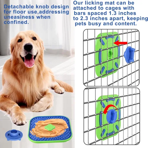 Miniatura 2 de Tapete interactivo para lamer jaula de perro, almohadilla de alimentación, alivio del aburrimiento y la ansiedad, mantequilla de maní y placa