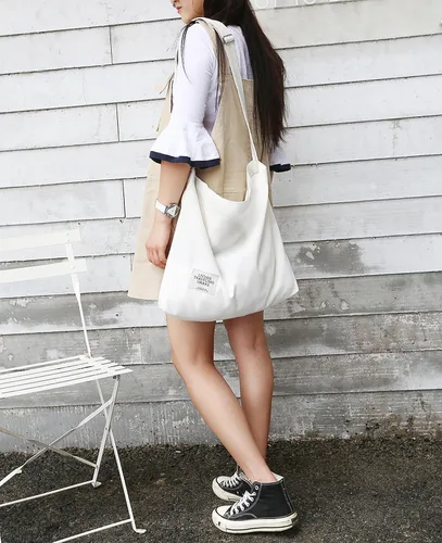 Miniatura 172 de Covelin - Bolsa de hombro informal de lona para mujer, estilo bohemio y retro, bolsa de mano, bolso cruzado, tamaño grande