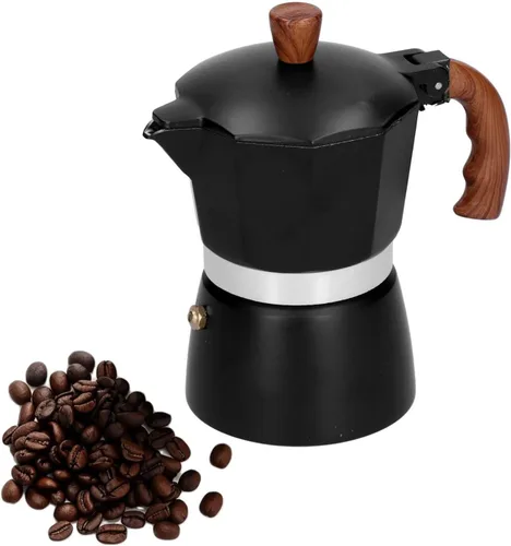 TITA-DONG Cafetera espresso para estufa, olla moka de aleación de aluminio para gas, olla moka italiana clásica con mango para evitar quemaduras,