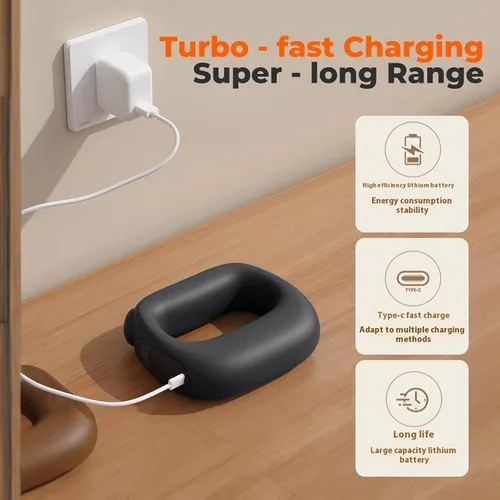 Miniatura 6 de Pistola de masaje muscular de percusión para tejidos profundos: con calor, intensidad y velocidad ajustables, supersilenciosa, recargable por USB-C