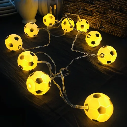 Miniatura 11 de 5.4 ft de largo, 10 pelotas deportivas para interiores, funciona con pilas, luces LED con forma de tenis, luz nocturna para Halloween, Navidad