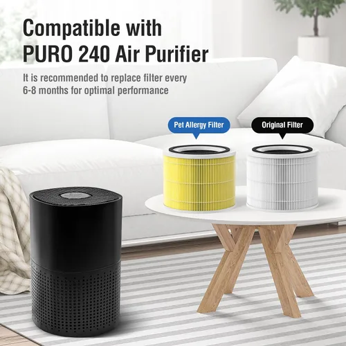 Miniatura 2 de Paquete de 4 filtros de repuesto 240 compatibles con purificador de aire Puro 240, filtro purificador de aire 3 en 1 con filtros de carbón activado