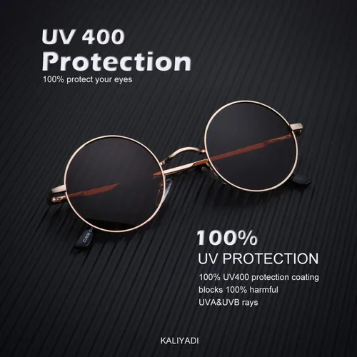 Miniatura 3 de KALIYADI Lentes de sol polarizados redondos para hombres y mujeres, estilo retro, de metal, hippie, estilo círculo, protección UV