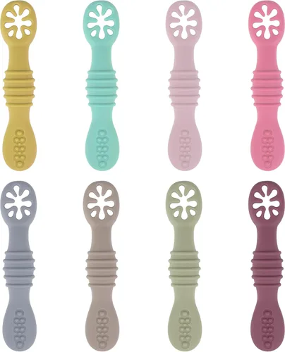 8 utensilios de destete LED para bebés, cuchara de silicona de primera etapa, cucharas multicolor para bebés de más de 6 meses, Cucharas para