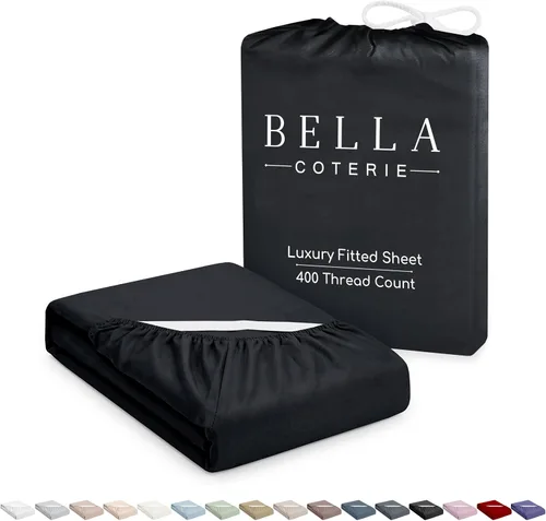 Bella Coterie Sábana Bajera Ajustable de Viscosa de Bambú de Lujo Tamaño Queen | 100% Cultivada Orgánicamente | Ultra Suave | Refrescante para