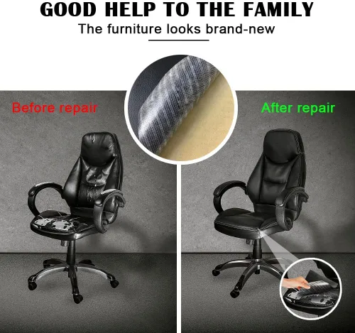 Miniatura 3 de Cinta de reparación de cuero grande de 20 x 55 pulgadas, parche de reparación de cuero autoadhesivo para sofás, muebles, asiento del conductor
