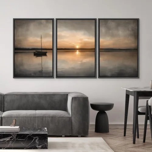 Miniatura 66 de SIGNWIN Lienzo enmarcado para pared, arte con pinceladas de flujo neutro en tonos beige abstractos, ilustraciones, arte moderno, decorativo