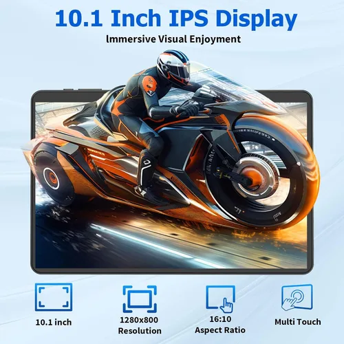 Miniatura 6 de Tablet Android 15 con teclado, 26 GB de RAM+256 GB de ROM (expansión de 2 TB), tableta de 10 pulgadas con batería de 8000 mAh, WiFi 2.4G/5G, cámara