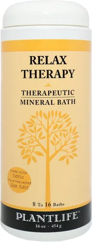 Plantlife Relax Therapy - Sales de baño de aromaterapia naturales directamente de la planta, equilibrar, calmar y liberar tensión en el cuerpo,