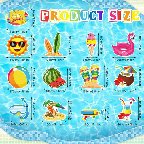 Miniatura 2 de Pajean 30 espirales colgantes de verano para fiesta en la piscina, decoraciones colgantes de techo de verano, decoraciones de remolinos colgantes