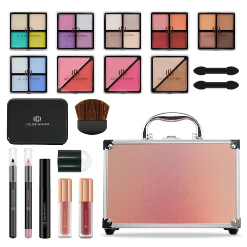 Miniatura 12 de Color Nymph Kit de maquillaje para principiantes para adolescentes con estuche de tren pequeño para cosméticos incluido, paleta de 24 sombras