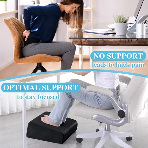 Miniatura 6 de ROYALAY Reposapiés ajustable debajo del escritorio para oficina, reposapiés de espuma de alta densidad con 3 alturas ajustables, reposapiés