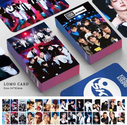 Miniatura 4 de 120 piezas de tarjetas fotográficas de Stray-Kids, tarjetas Lomo de Stray-Kids para colección (Beige)