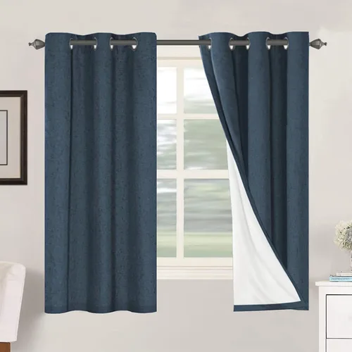 Miniatura 91 de H.VERSAILTEX Cortinas opacas de lino de 72 pulgadas de largo, 100% absolutamente opacas, con aislamiento térmico, con textura de lino, cortinas